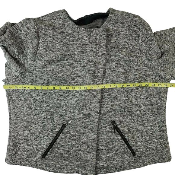 Torrid Gray Knit Zip Moto Jacket SZ 4 4X - Picture 6 of 10